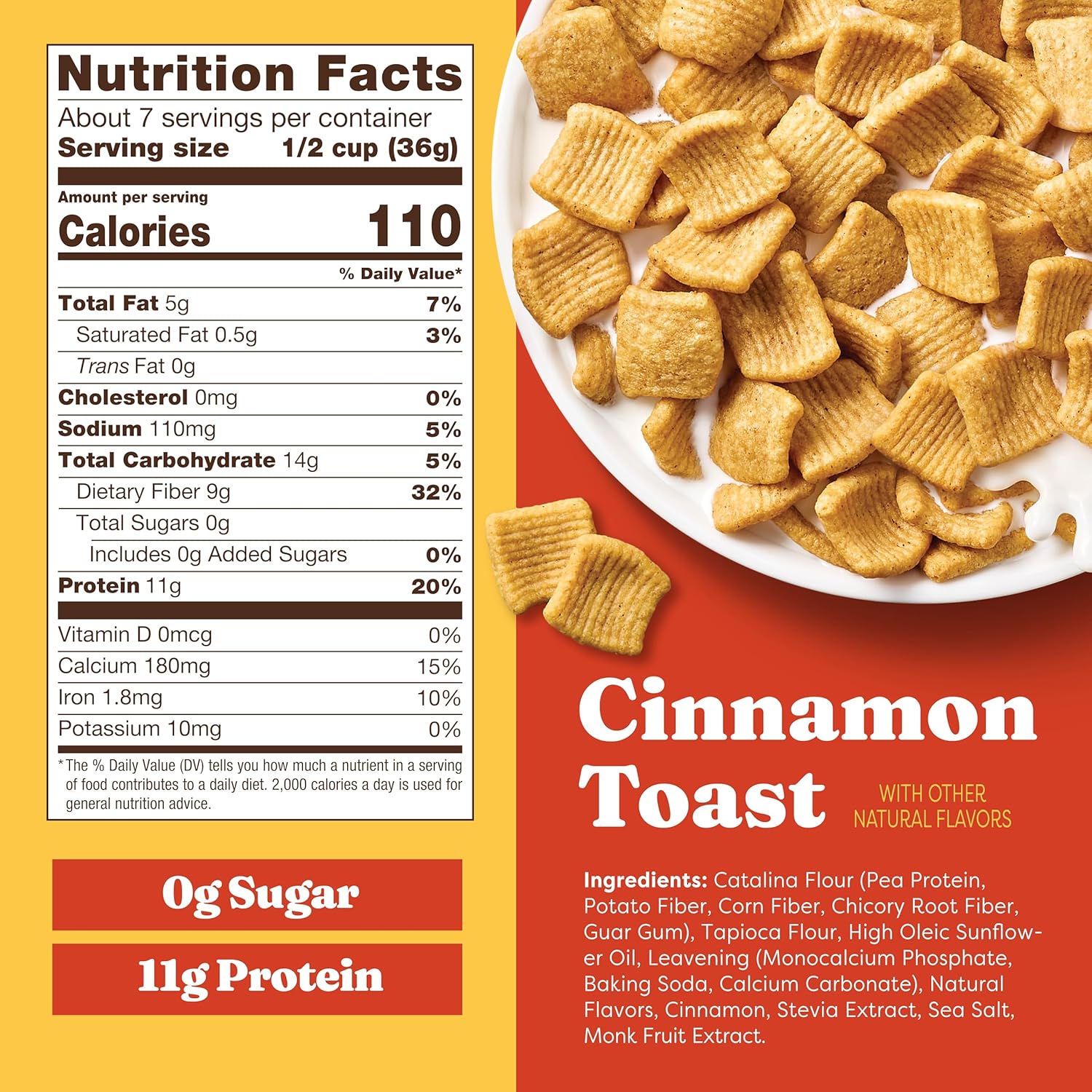 Catalina Crunch Protein Cereal, Cinnamon Toast, 9 Oz (255 g)