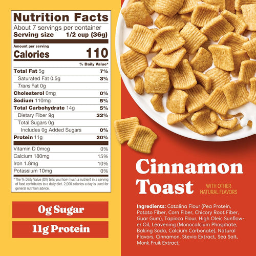 Catalina Crunch Protein Cereal, Cinnamon Toast, 9 Oz (255 g)