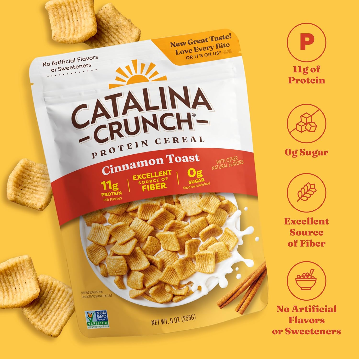 Catalina Crunch Protein Cereal, Cinnamon Toast, 9 Oz (255 g)