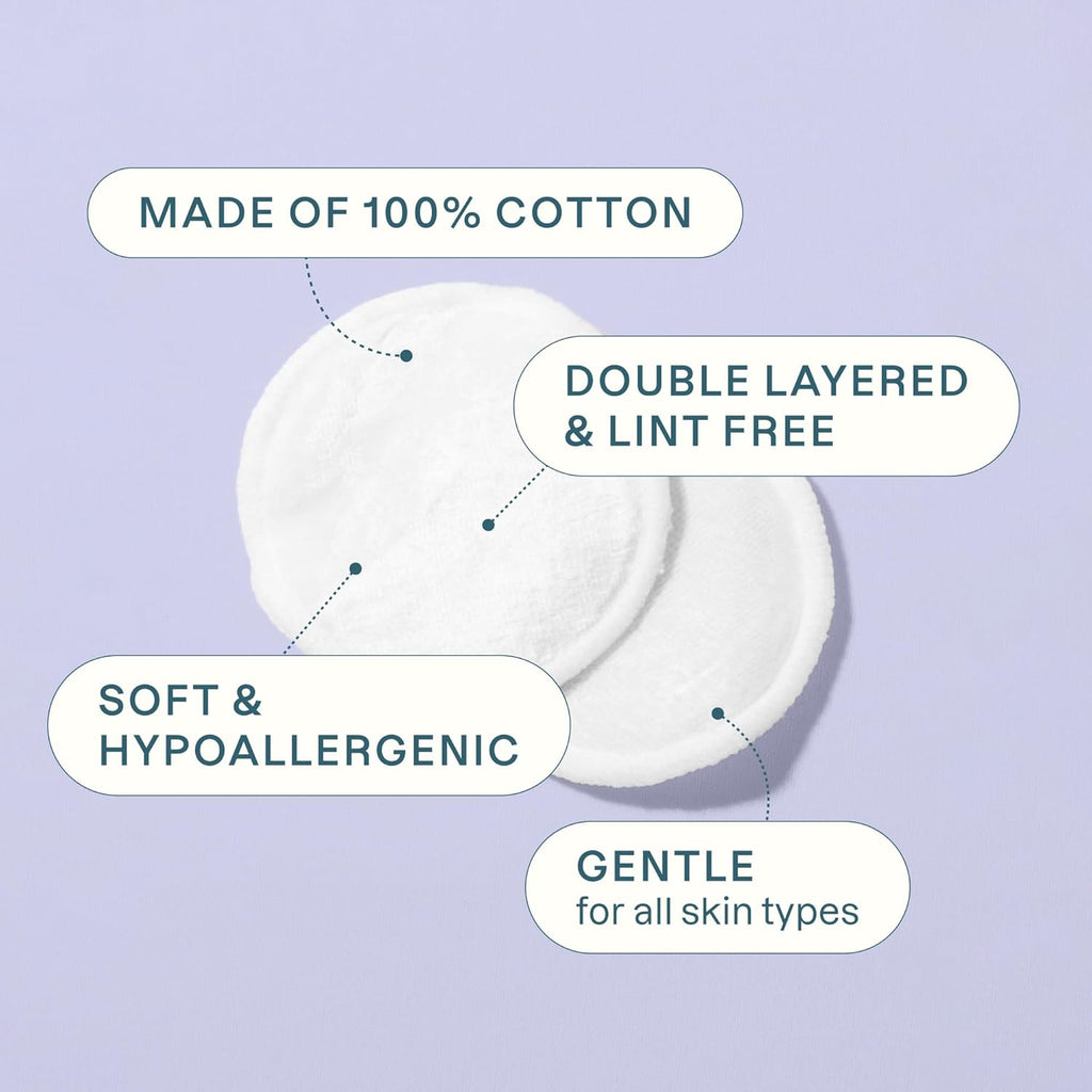 Cliganic Premium Cotton Rounds for Face | 100 Count