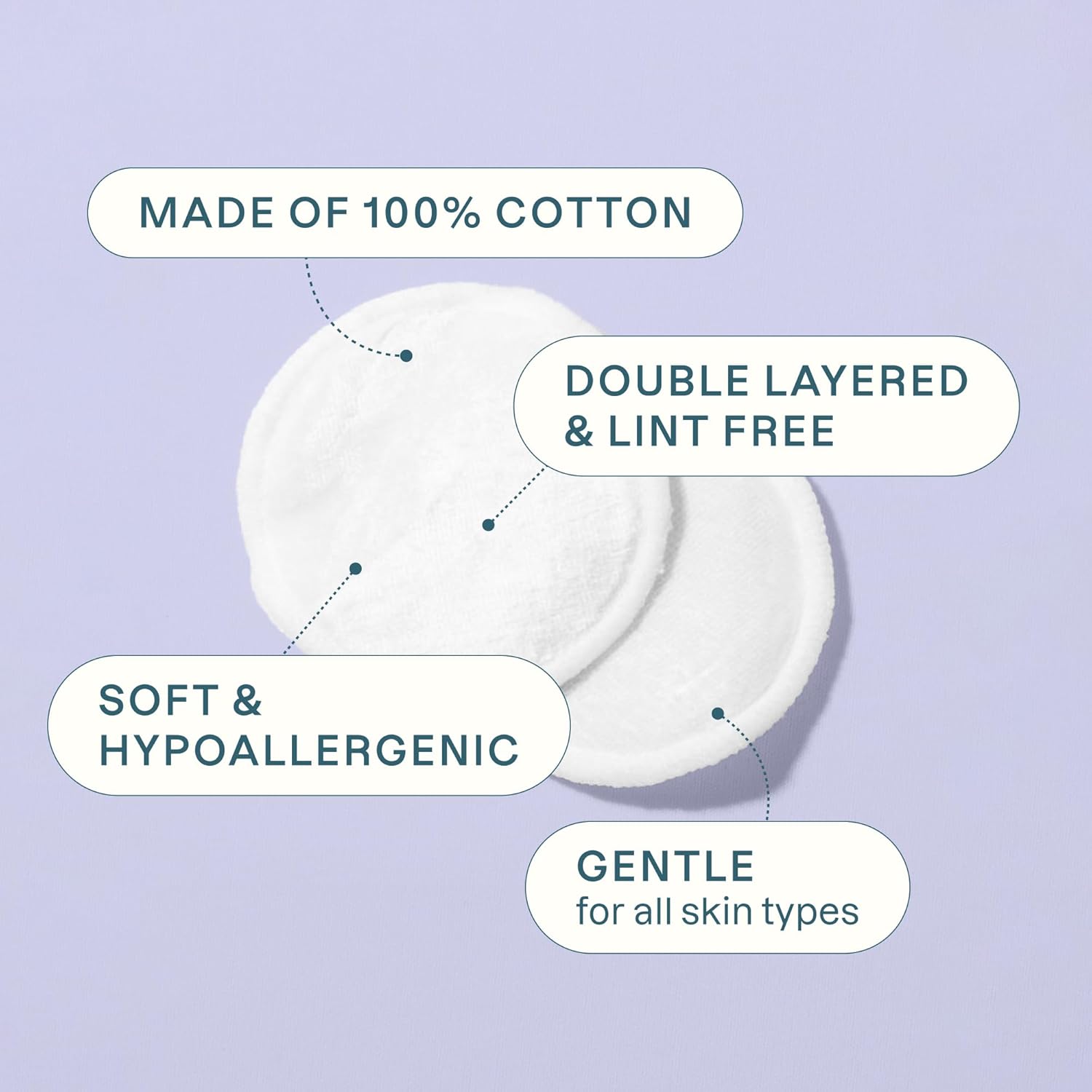 Cliganic Premium Cotton Rounds for Face | 100 Count
