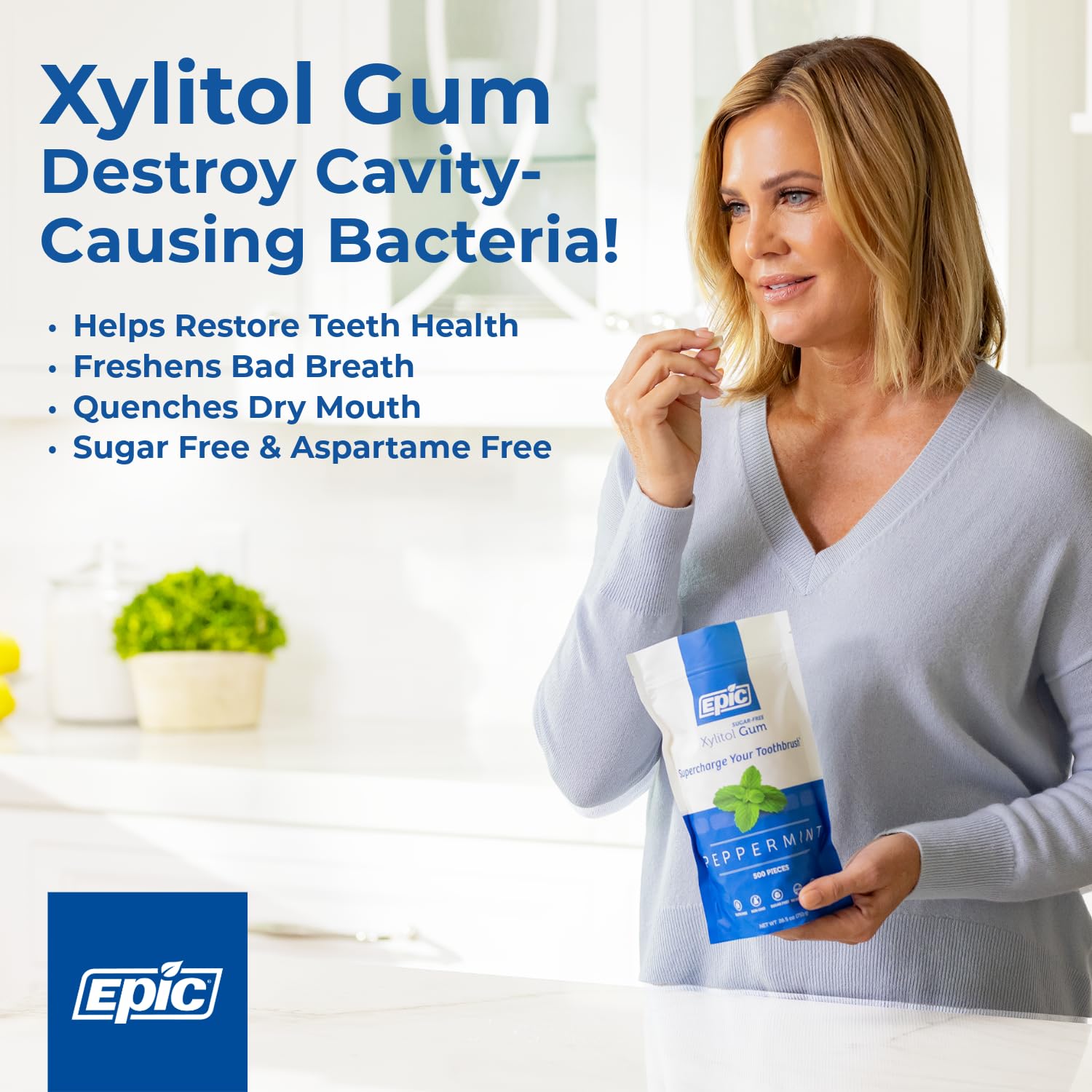 Epic Dental Xylitol Gum Cinnamon, 50 Pieces