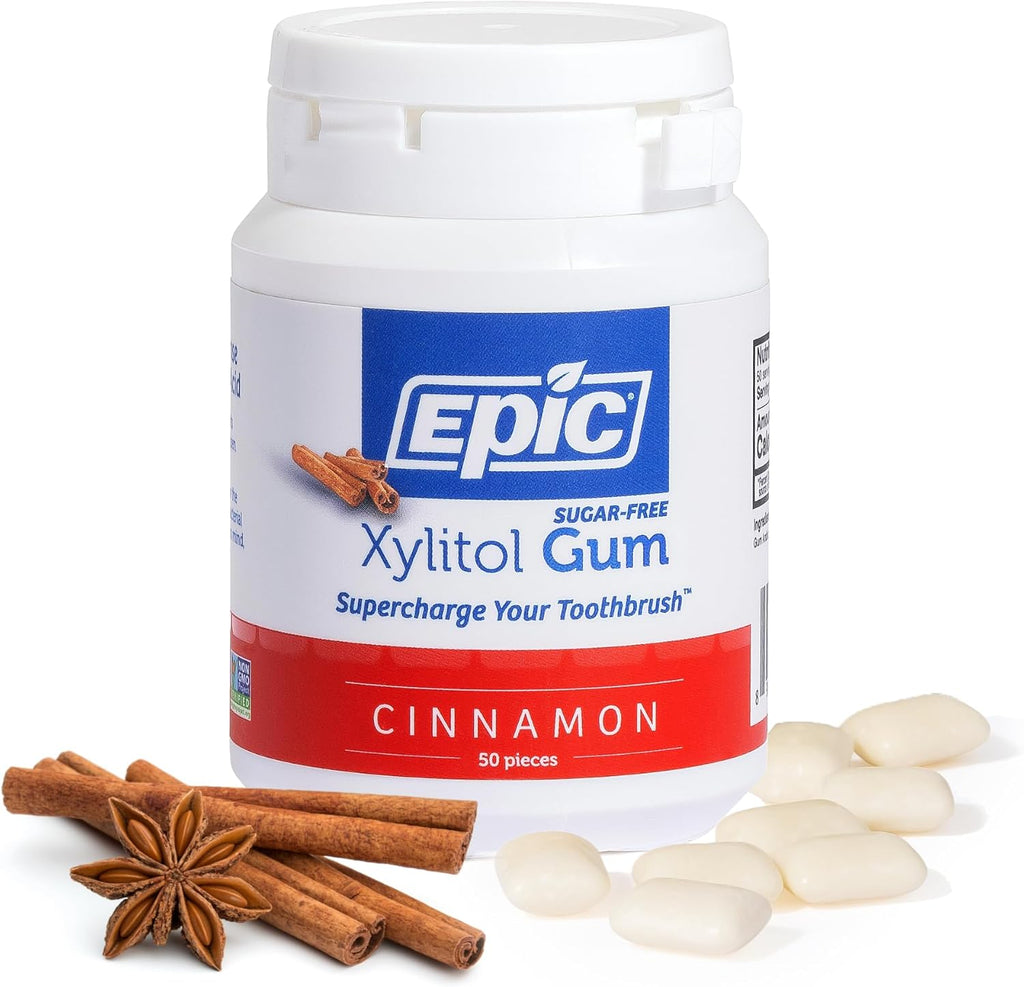 Epic Dental Xylitol Gum Cinnamon, 50 Pieces
