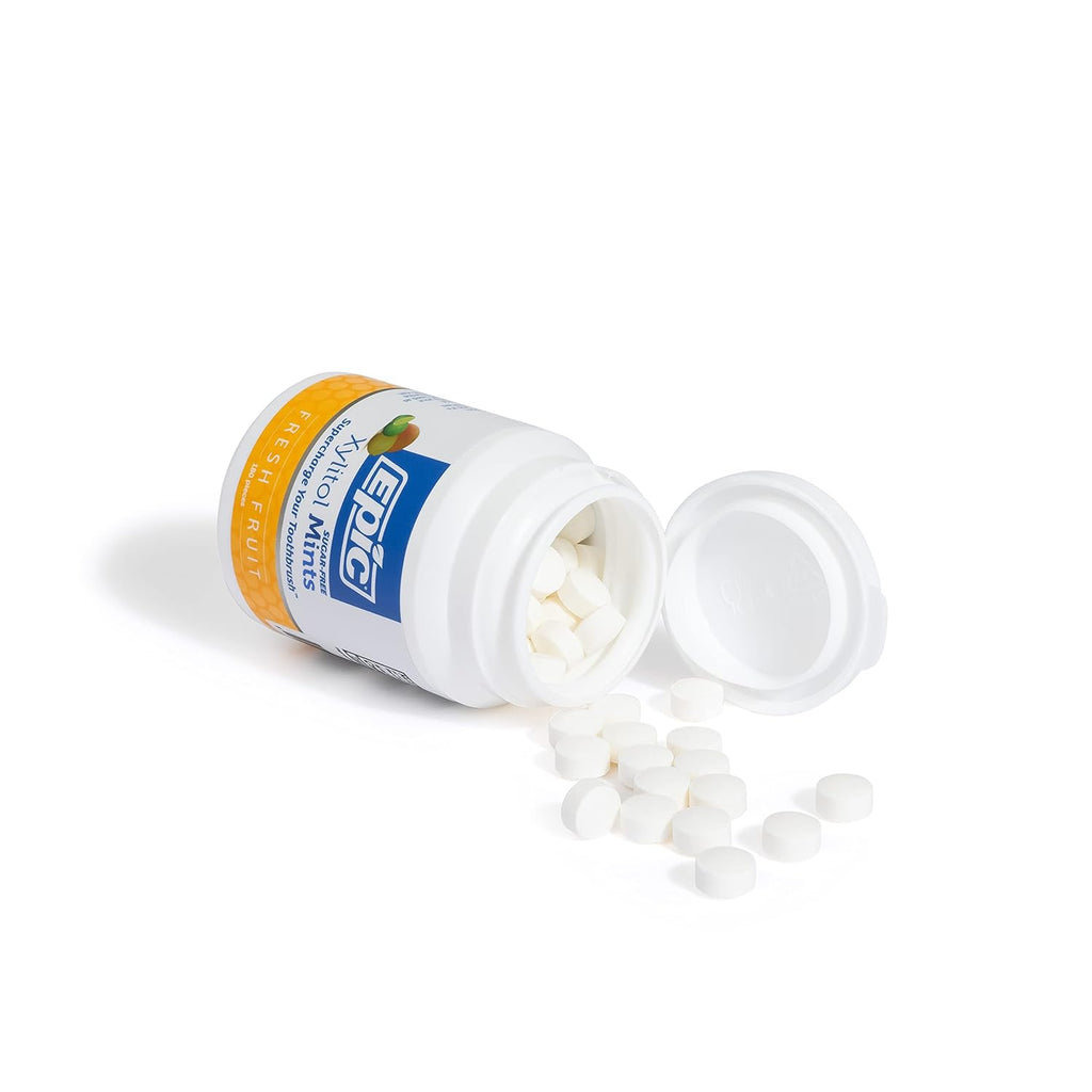 Epic Dental 100% Xylitol Sweetened Breath Mints, Fresh Fruit, 180 Count