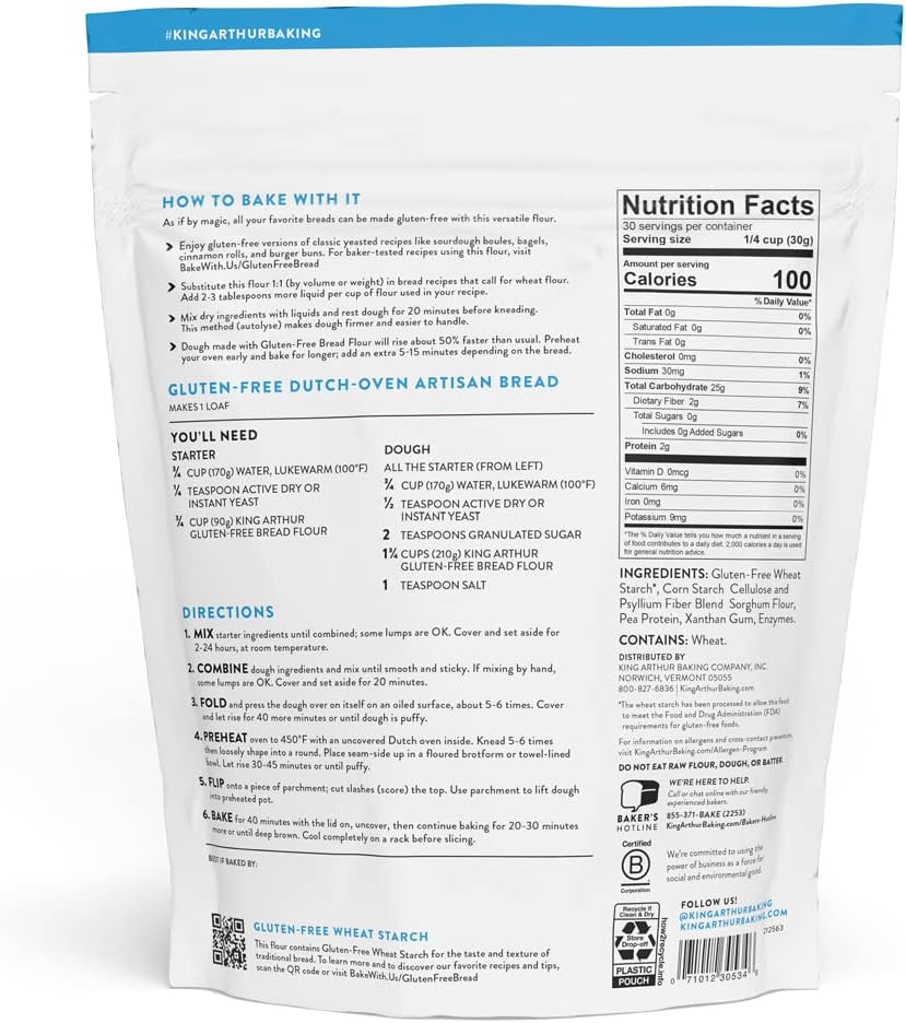 King Arthur Gluten Free Bread Flour | 32 Oz