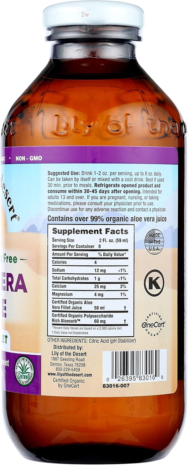 Preservative Free Aloe Vera Juice Inner Fillet | 16 Oz