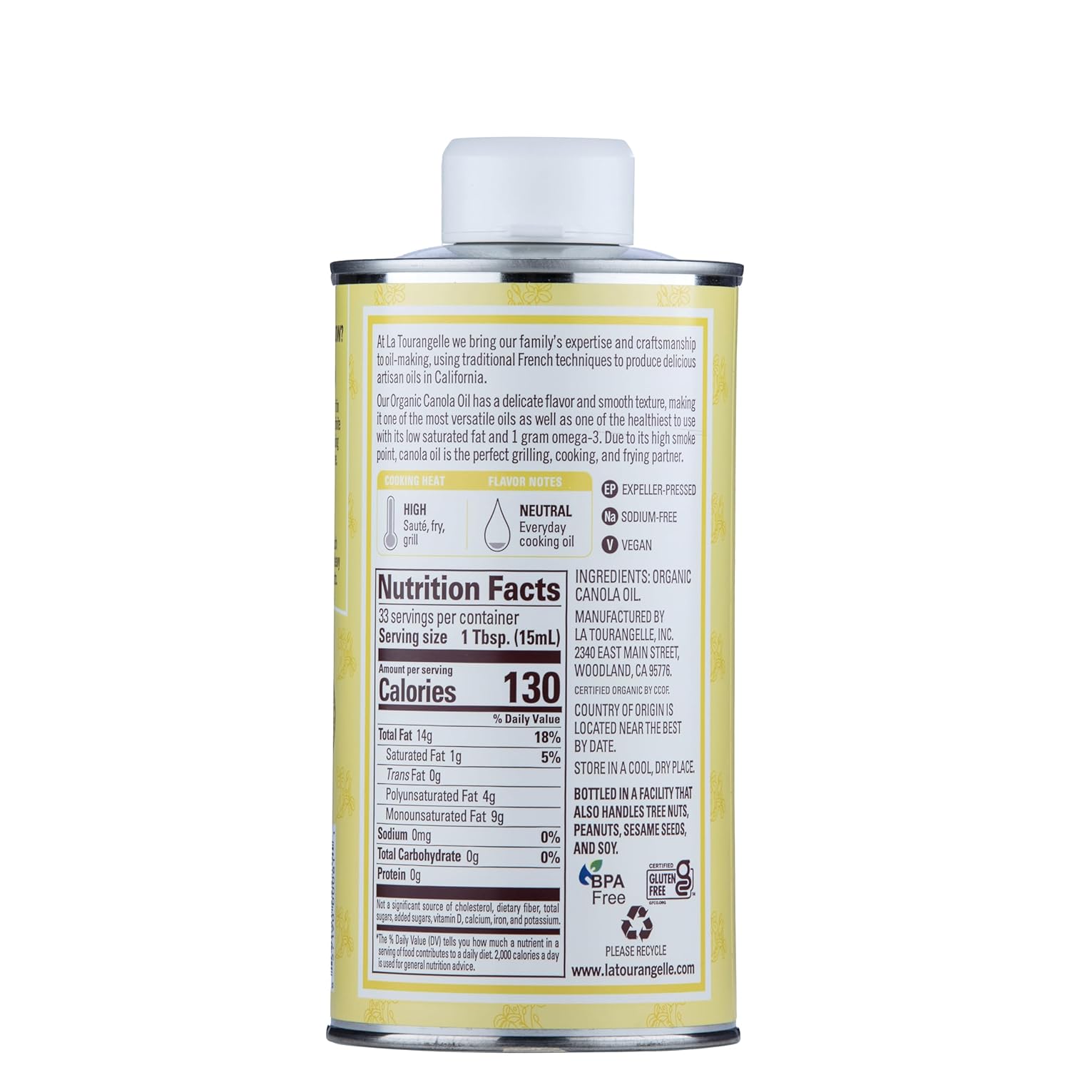 La Tourangelle Canola Oil | 16.9 Oz (500 ml)