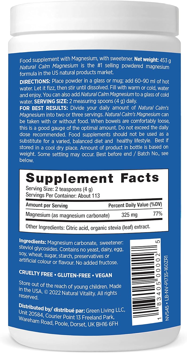 Natural Vitality Calm, Unflavoured, 453 Grams
