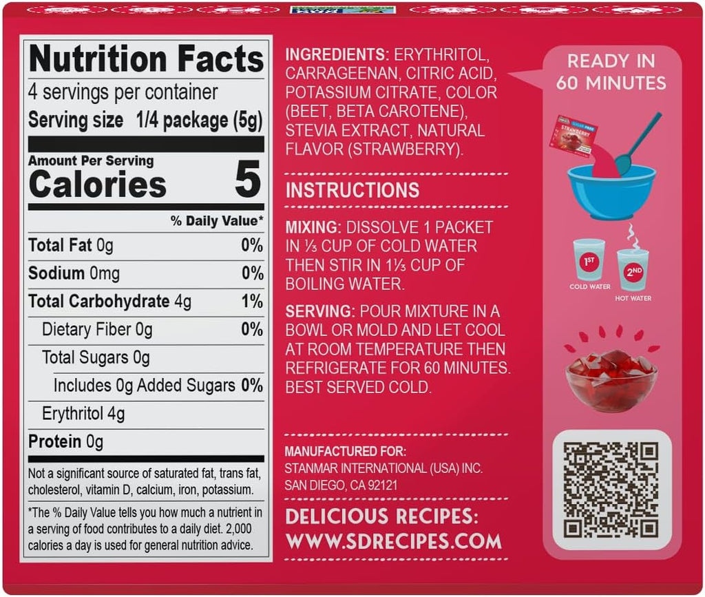 Simply Delish Jel Dessert Strawberry | 0.7 Oz (20 g)