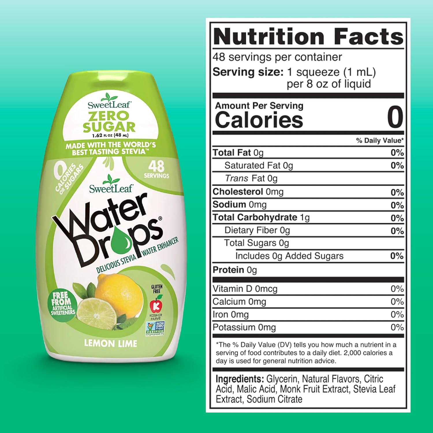 SweetLeaf WaterDrops | Lemon Lime | 1.62 Oz