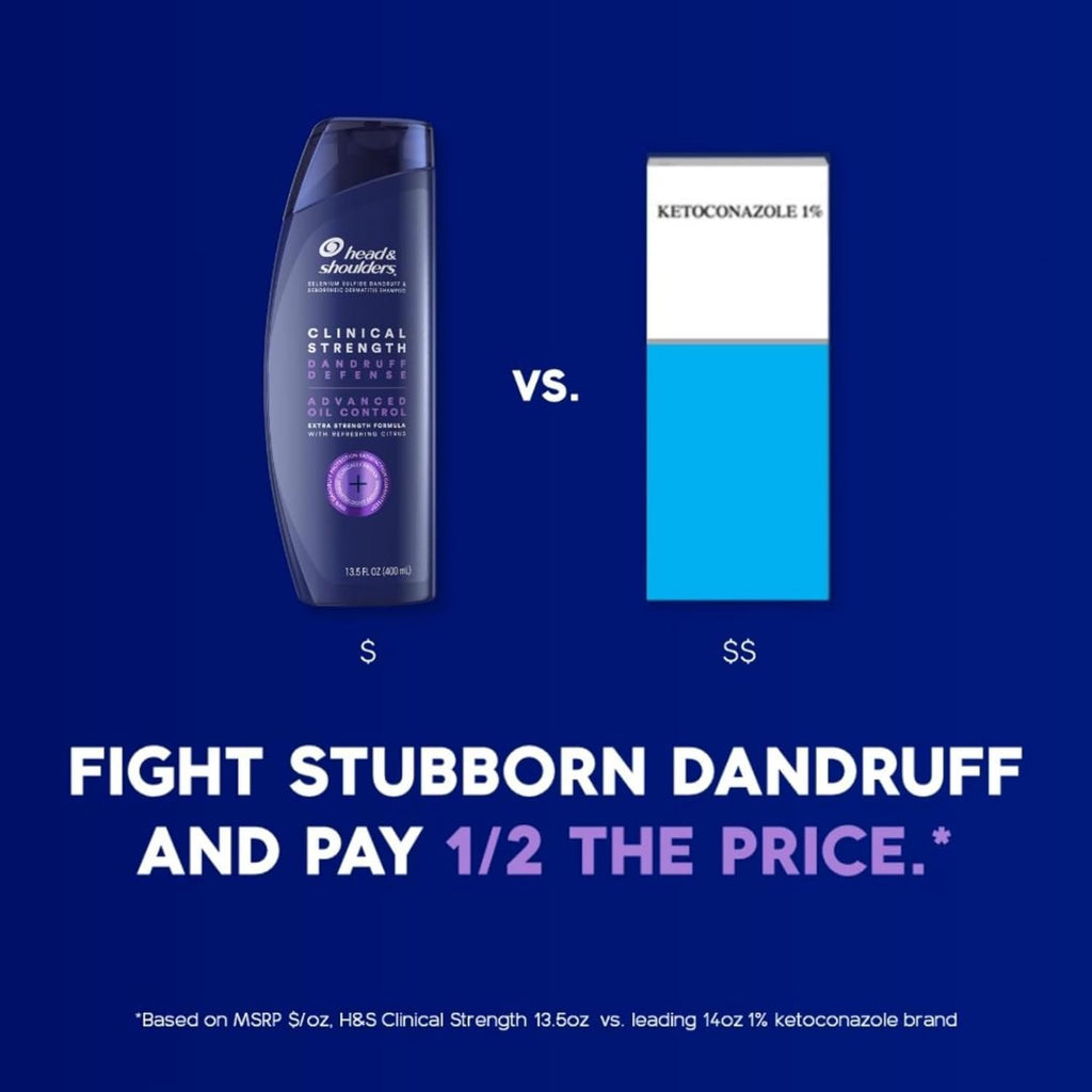 Head & Shoulders Clinical Strength Dandruff Shampoo - Advanced Oil Control (Twin Pack)