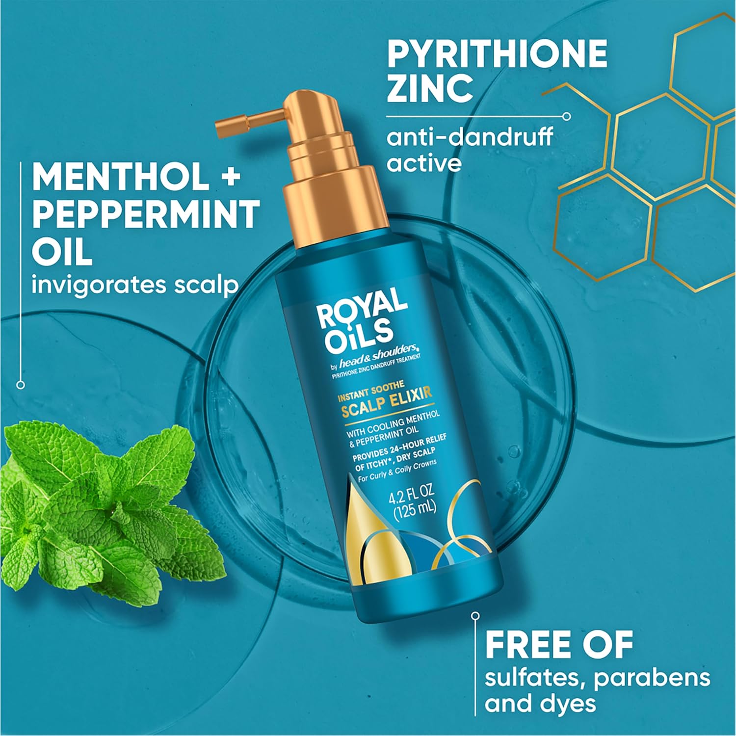 Head & Shoulders Royal Oils Instant Soothe Scalp Elixir, 125ml