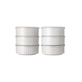 Signature Housewares 473ml Stoneware Bowls With Lids, Pack Of 6 - White (6 Individual Patterned Bowls)