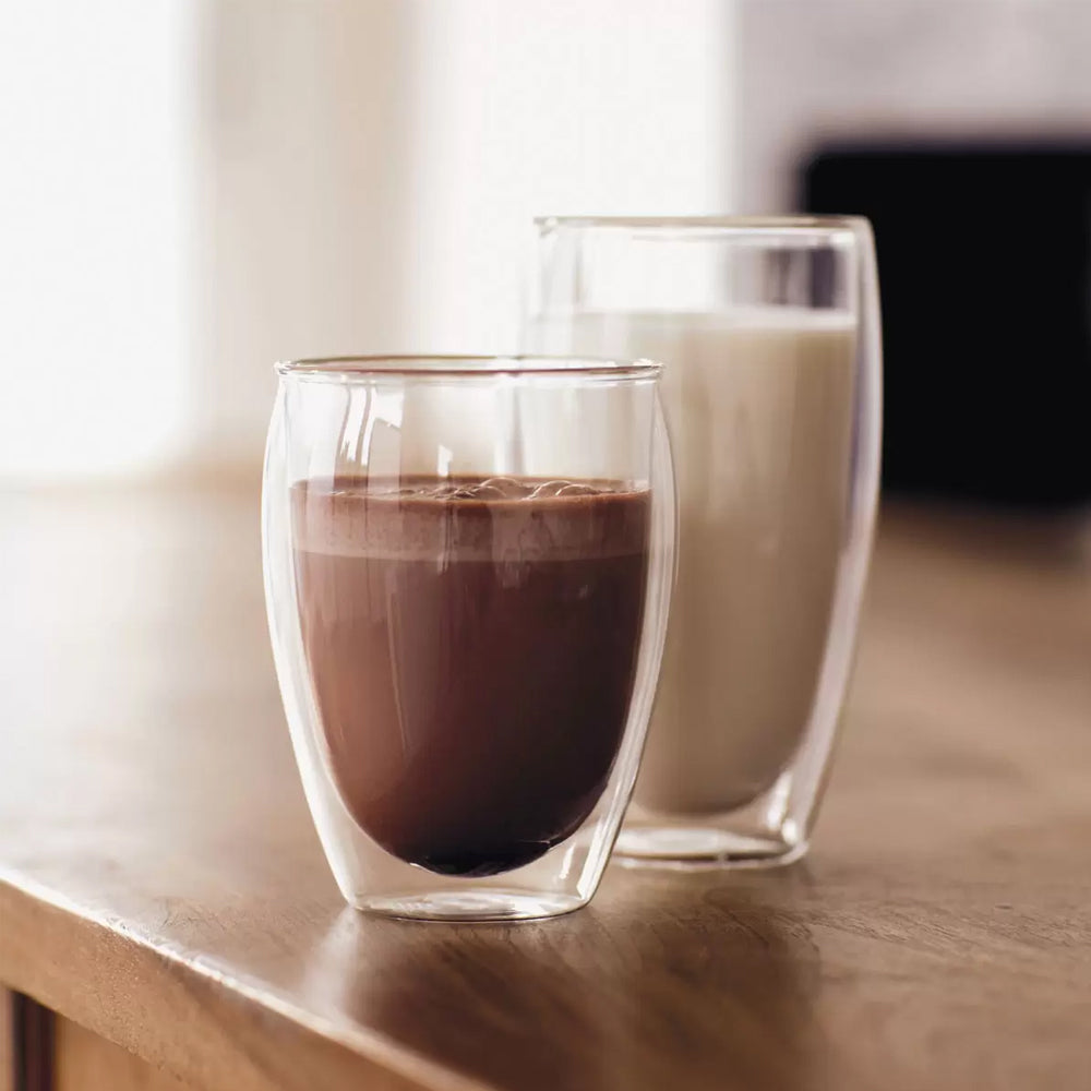 Bodum Pavina Double Wall Thermo Glass Set – 8 Pieces (4 x 350ml & 4 x 250ml) – Insulated Borosilicate Coffee & Tea Cups