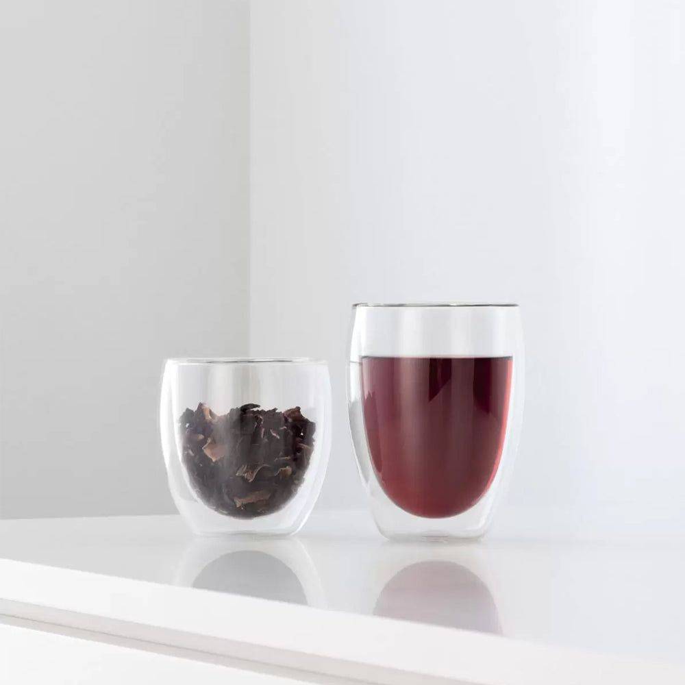 Bodum Pavina Double Wall Thermo Glass Set – 8 Pieces (4 x 350ml & 4 x 250ml) – Insulated Borosilicate Coffee & Tea Cups