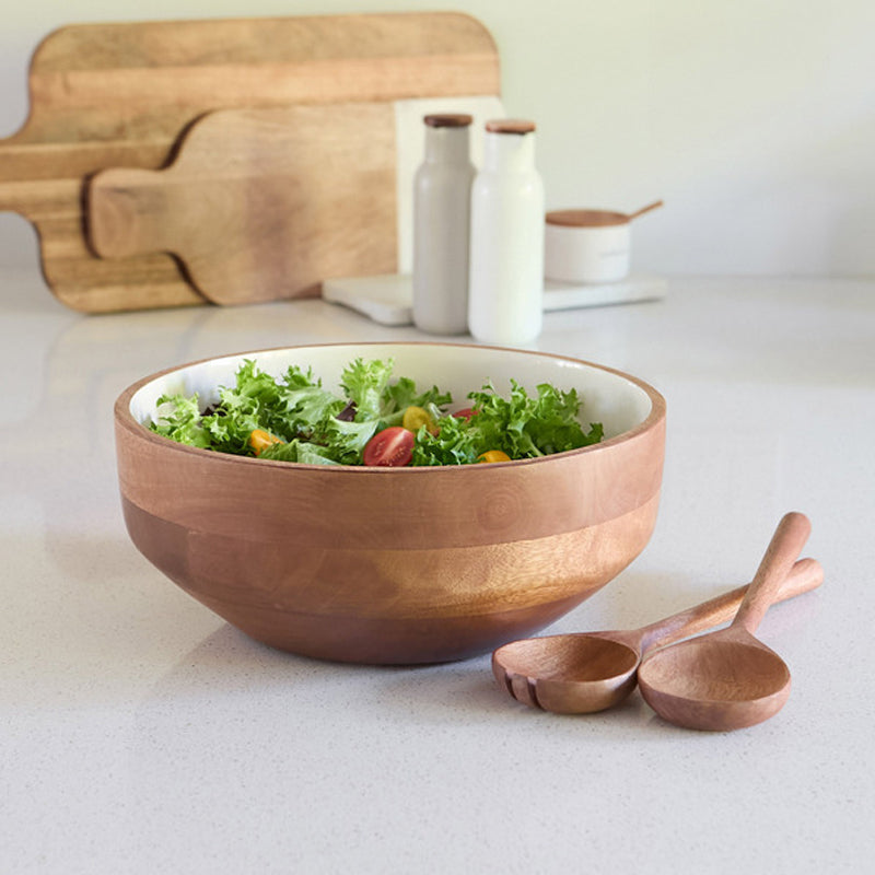 Home Inspiration by Safdie & Co. – 3 Piece Enameled Mango Wood Serving Bowl Set