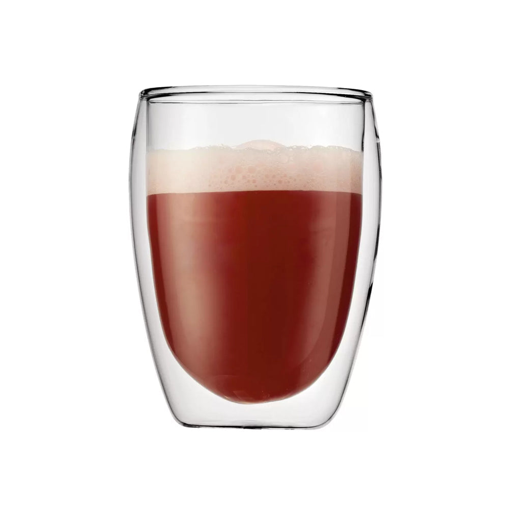 Bodum Pavina Double Wall Thermo Glass Set – 8 Pieces (4 x 350ml & 4 x 250ml) – Insulated Borosilicate Coffee & Tea Cups