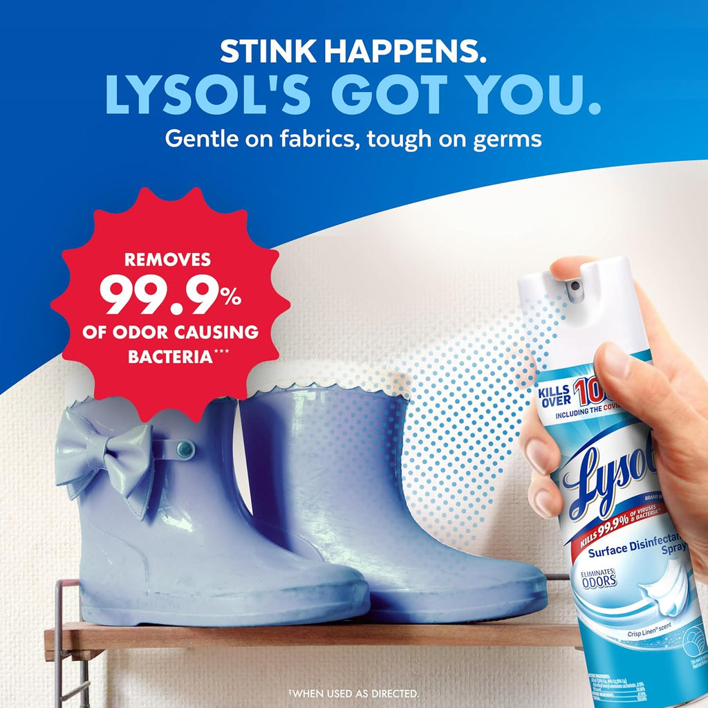 Lysol Disinfectant Spray, Crisp Linen Scent - 12.5 Oz