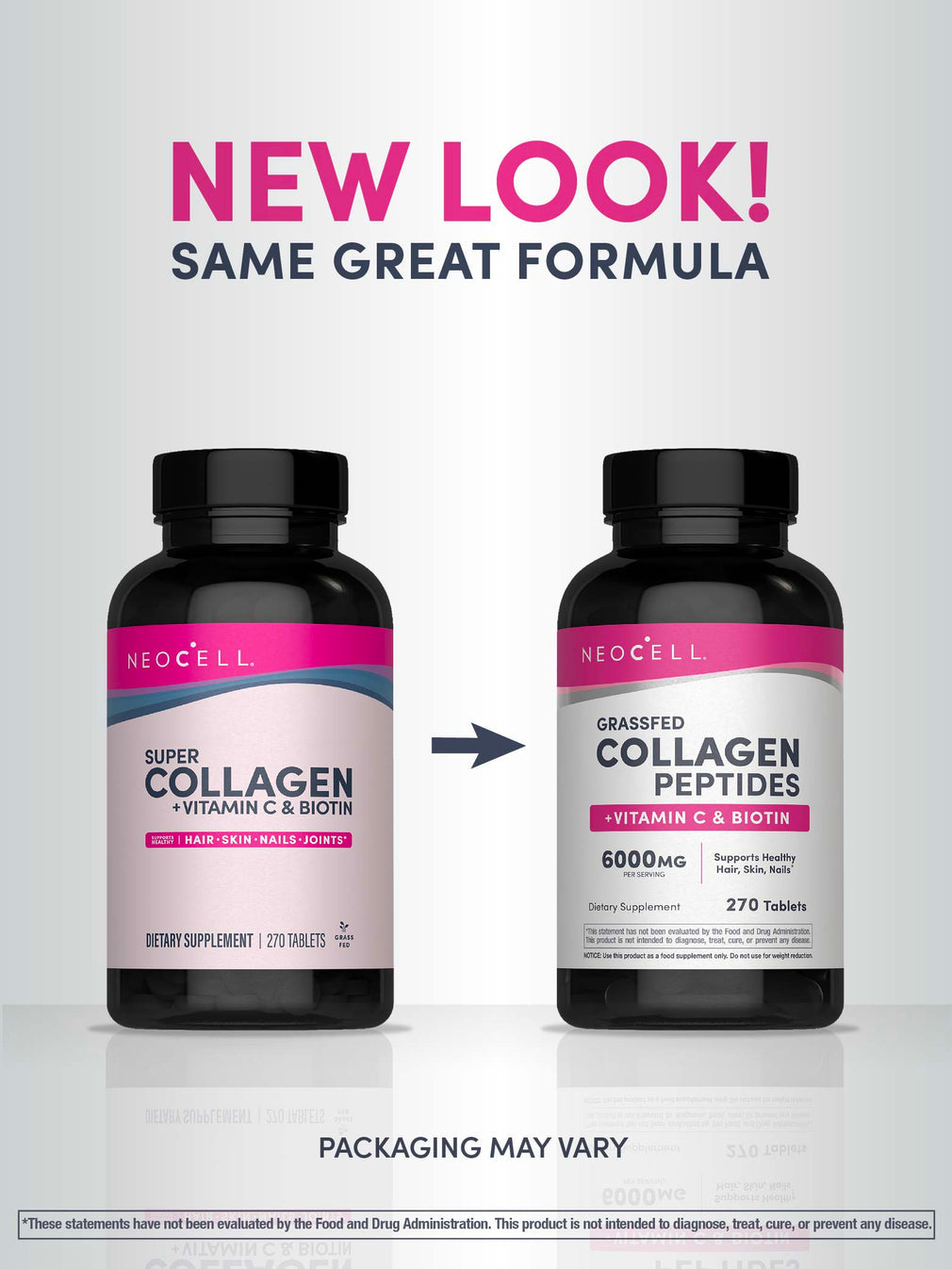 Neocell Grassfed Collagen Peptides + Vitamin C & Biotin | 270 Tablets