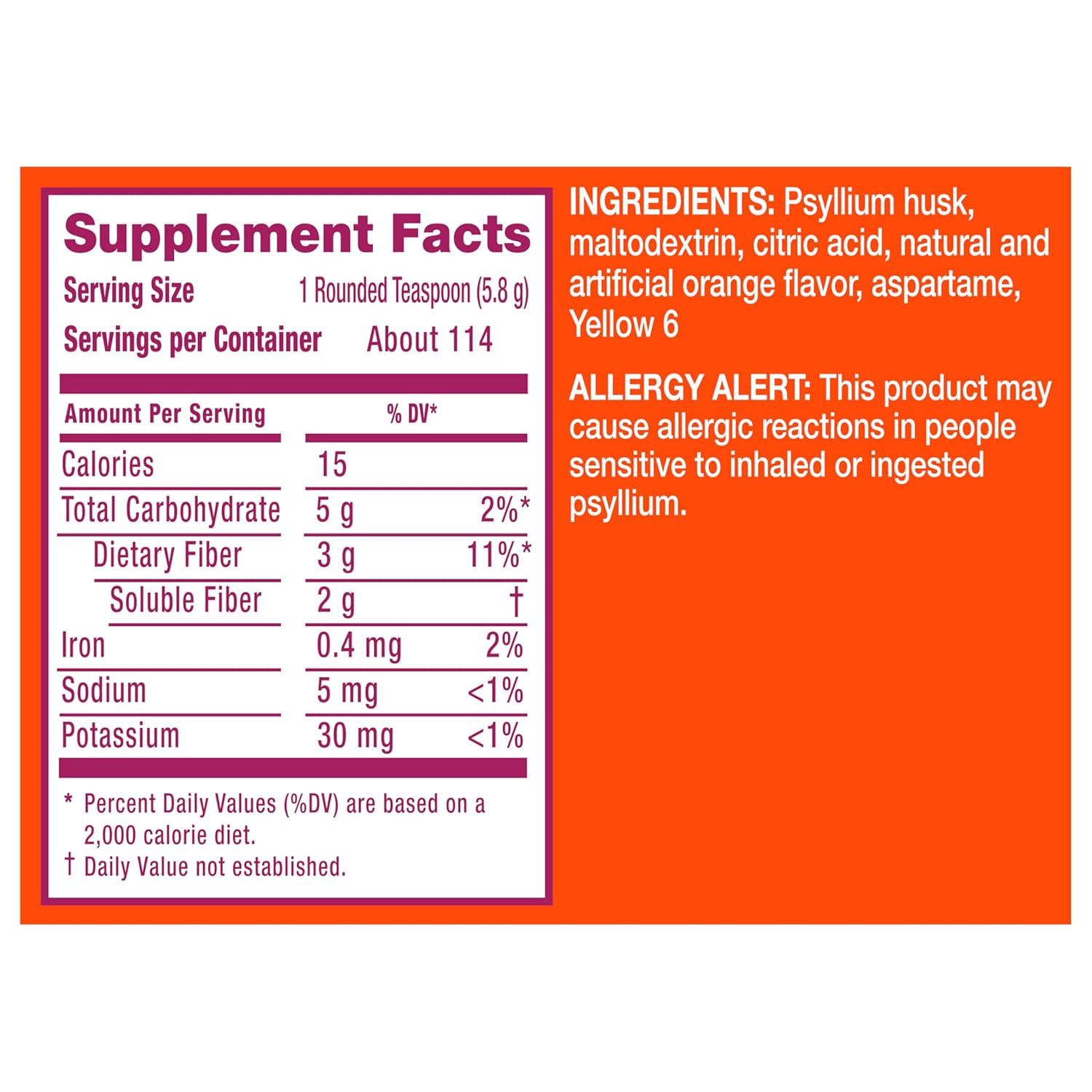 Metamucil 4-in-1 Fiber, Smooth Texture, Sugar-Free Powder, 114 Doses