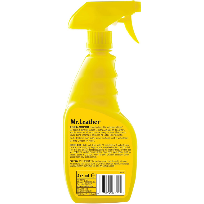 Mr. Leather Cleaner & Conditioner, Leather Cleaner Liquid Spray - 16 oz.
