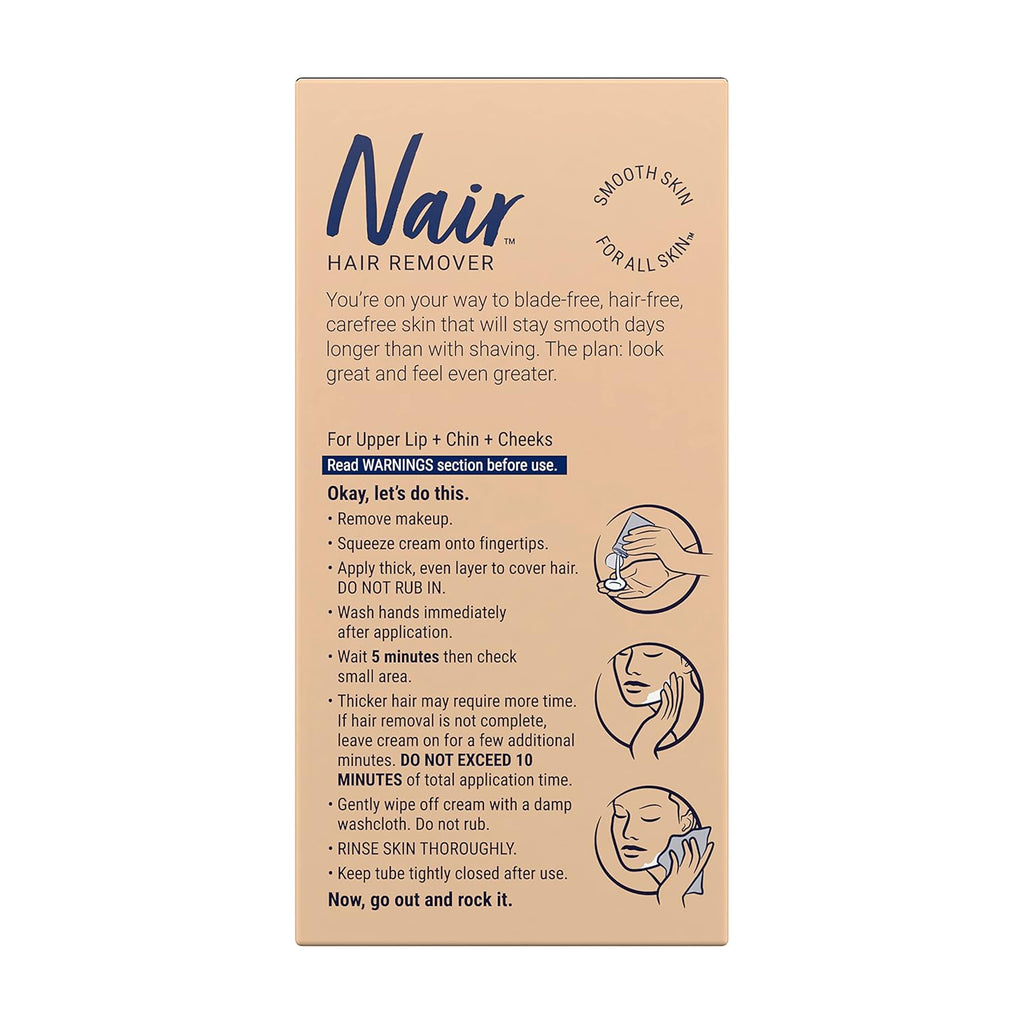 Nair Face Cream Hair Remover for Sensitive Skin – 2 oz