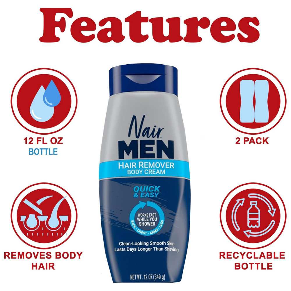 Nair Men Hair Remover – 12 oz (Pack of 2)