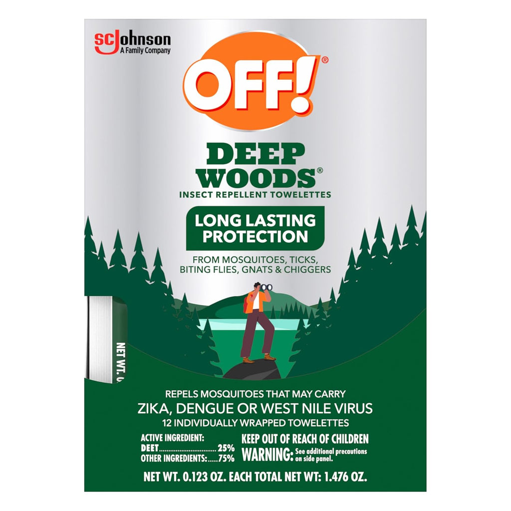 Off! Deep Woods Insect Repellent Towelettes - 12 Count