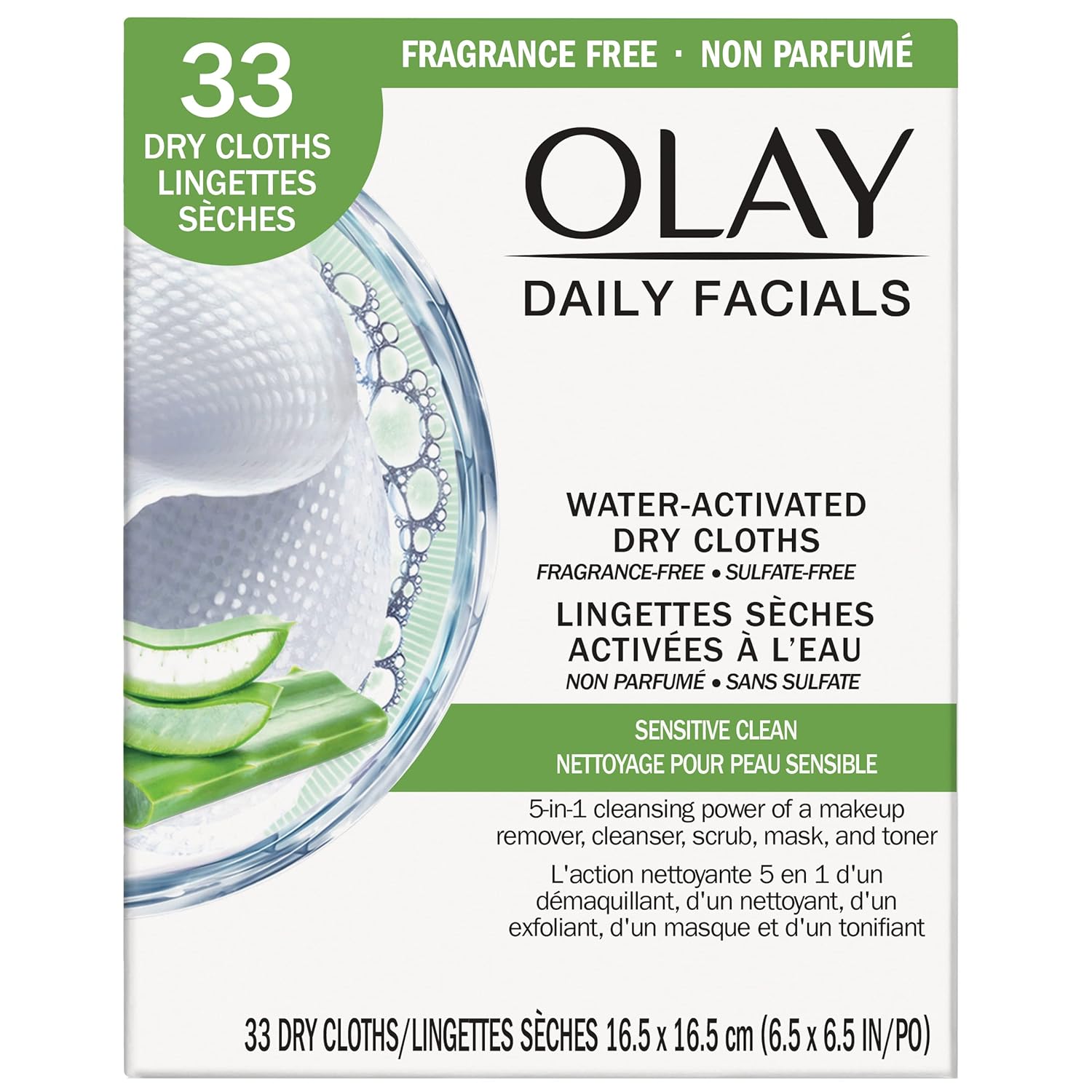 Olay 4-in-1 Sensitive Daily Facial Cloths - 33 Count