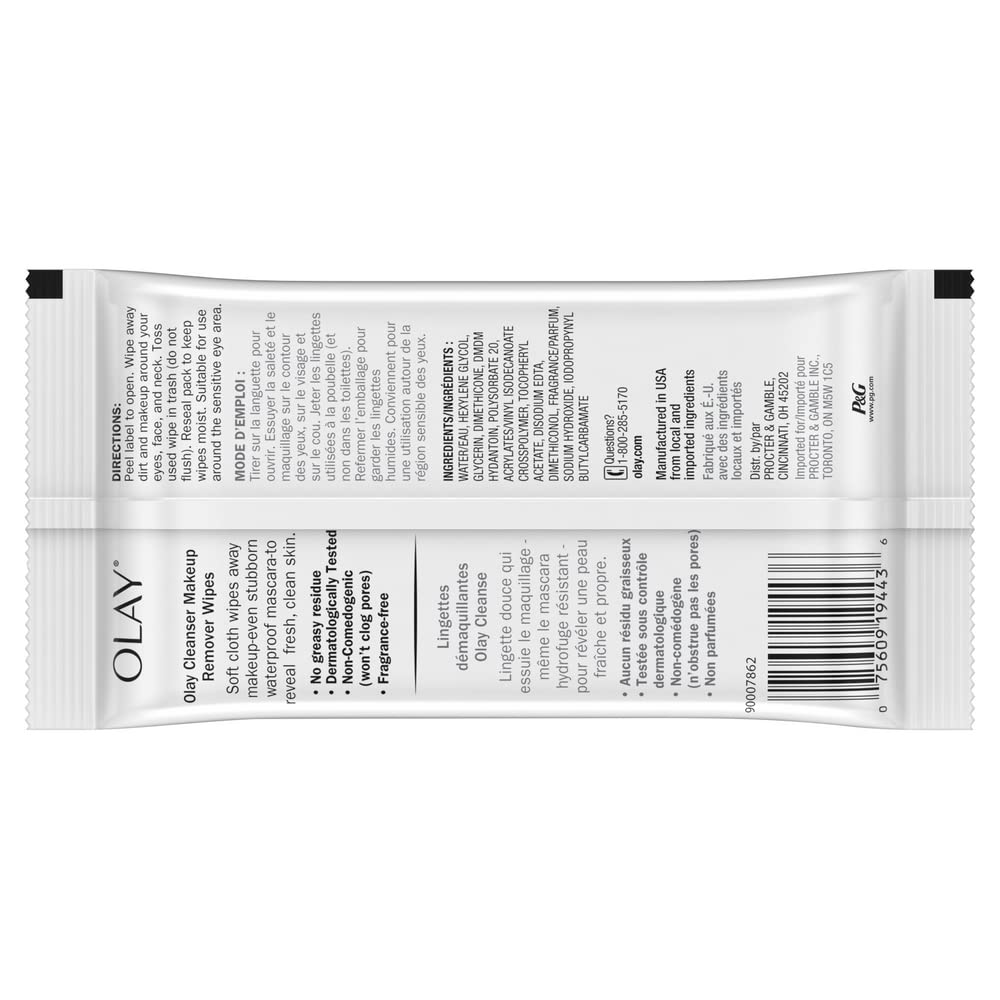Olay Cleanse Makeup Remover Wipes - 25 Towelettes