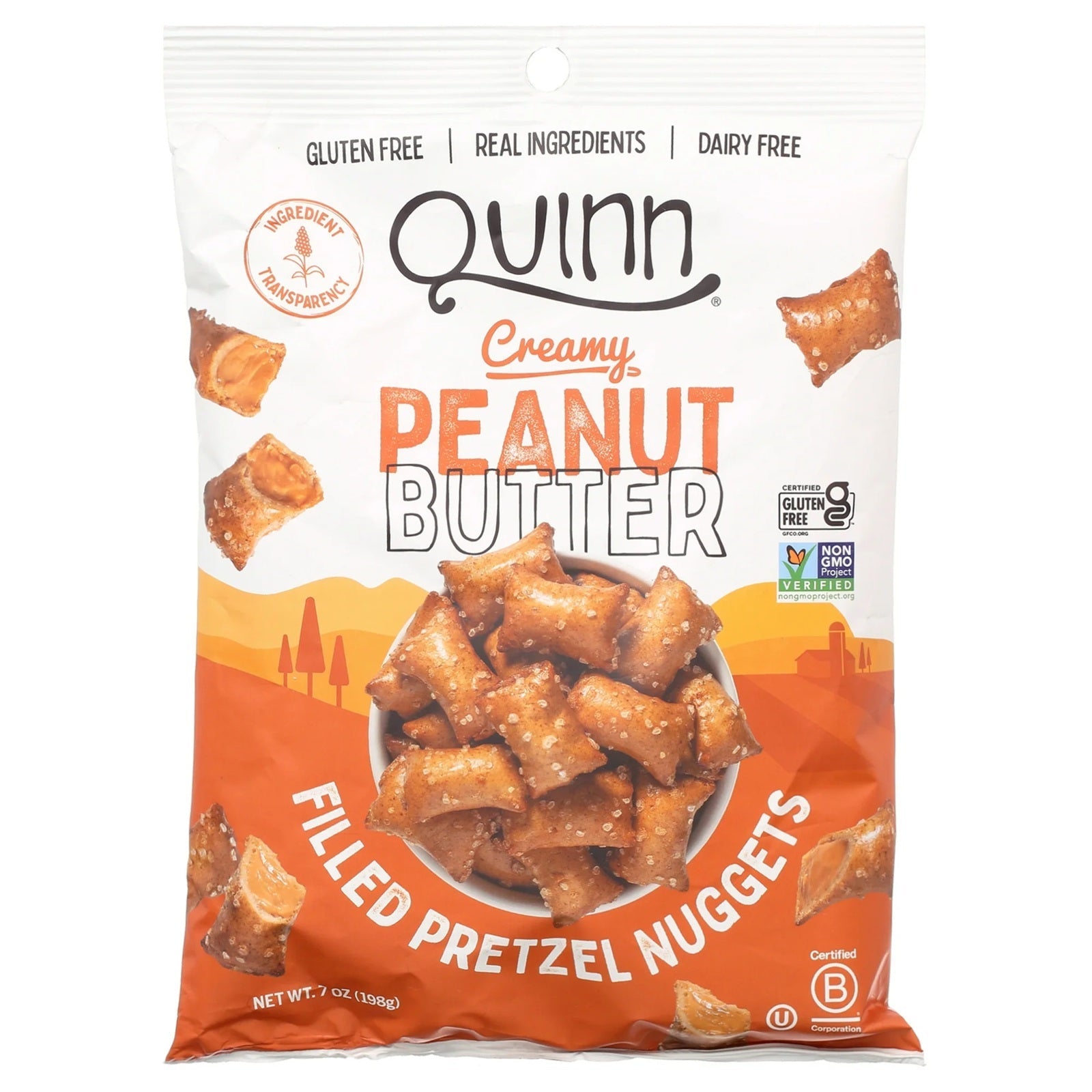 Quinn Peanut Butter Filled Pretzel Nuggets, Gluten Free Snack - 7 oz