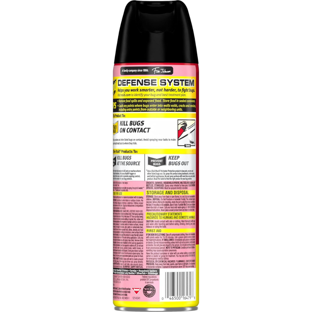 Raid Ant and Roach Aerosol, Lemon Scent - 17.5 Oz