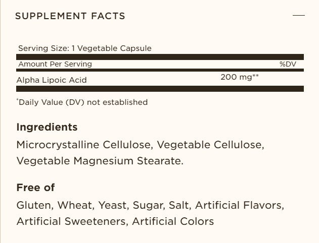 Solgar Alpha Lipoic Acid 200mg, 50 Capsules