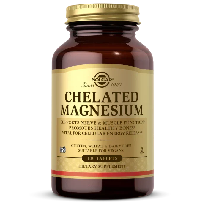 Solgar Chelated Magnesium, 100 Tablets