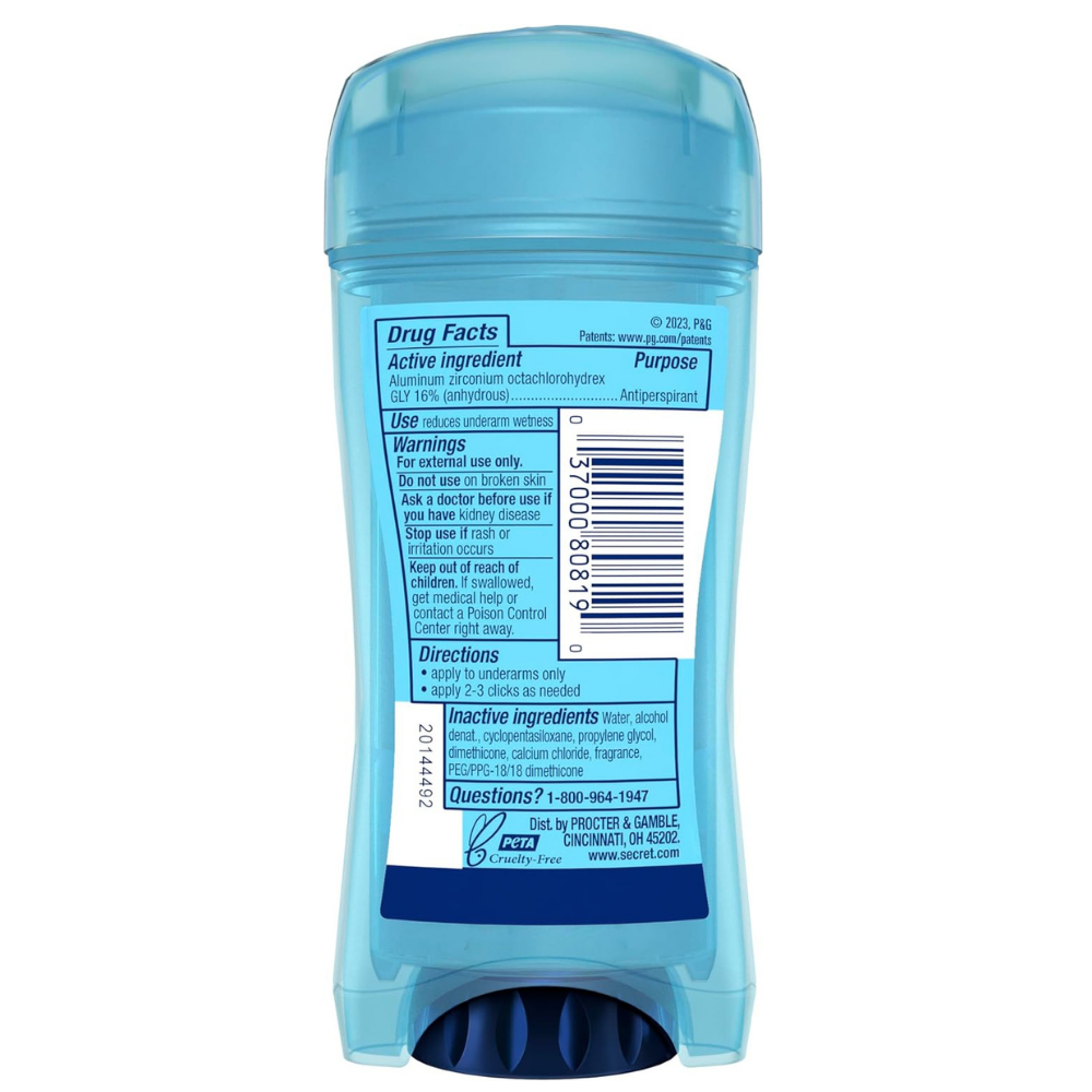 Secret Antiperspirant Deodorant for Women | Clear Gel Antiperspirant | 75ml