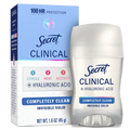 Secret Clinical Antiperspirant & Deodorant, Completely Clean, 100 Hour Invisible Solid - 1.6 Oz