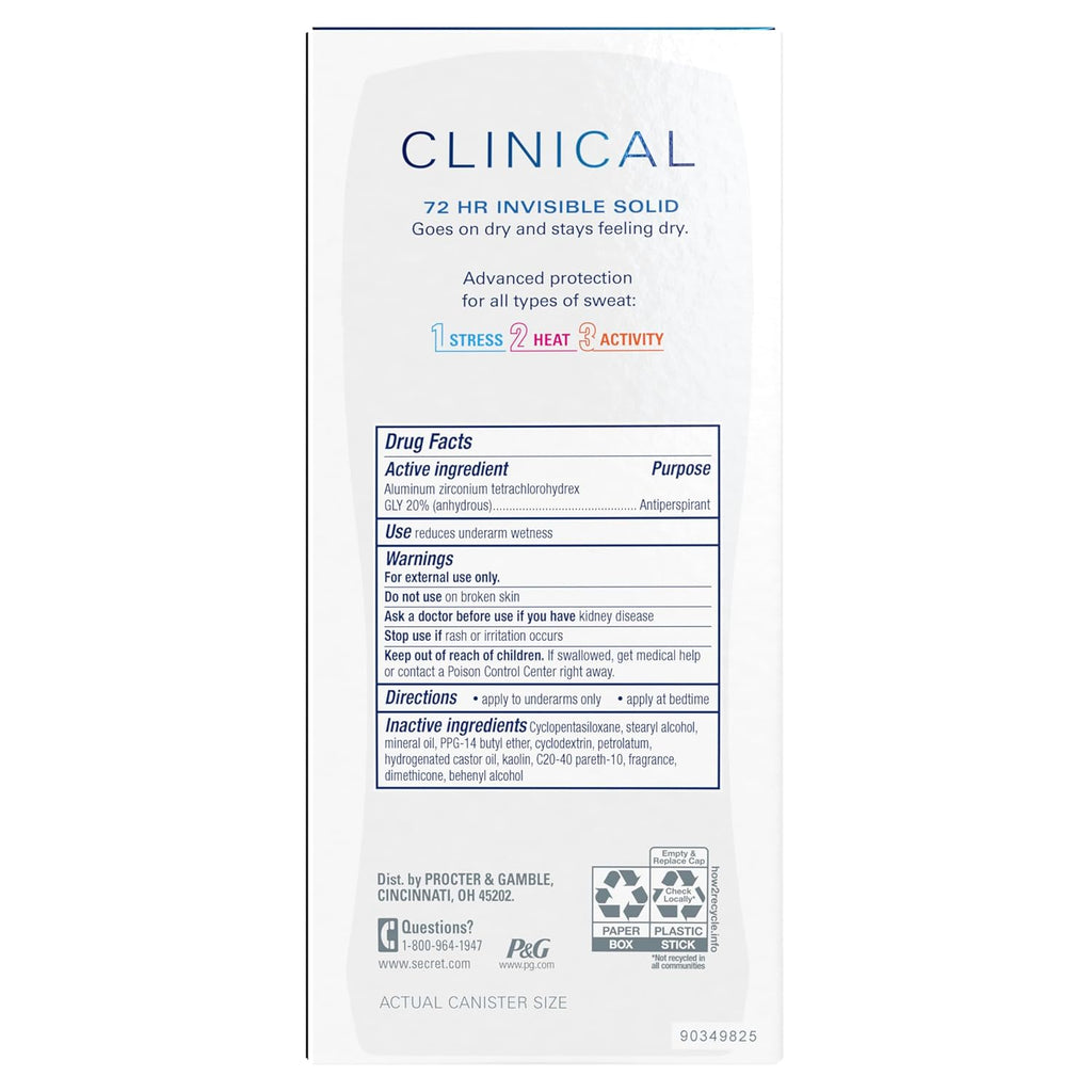 Secret Clinical Strength | Invisible Solid | 2.6 Oz
