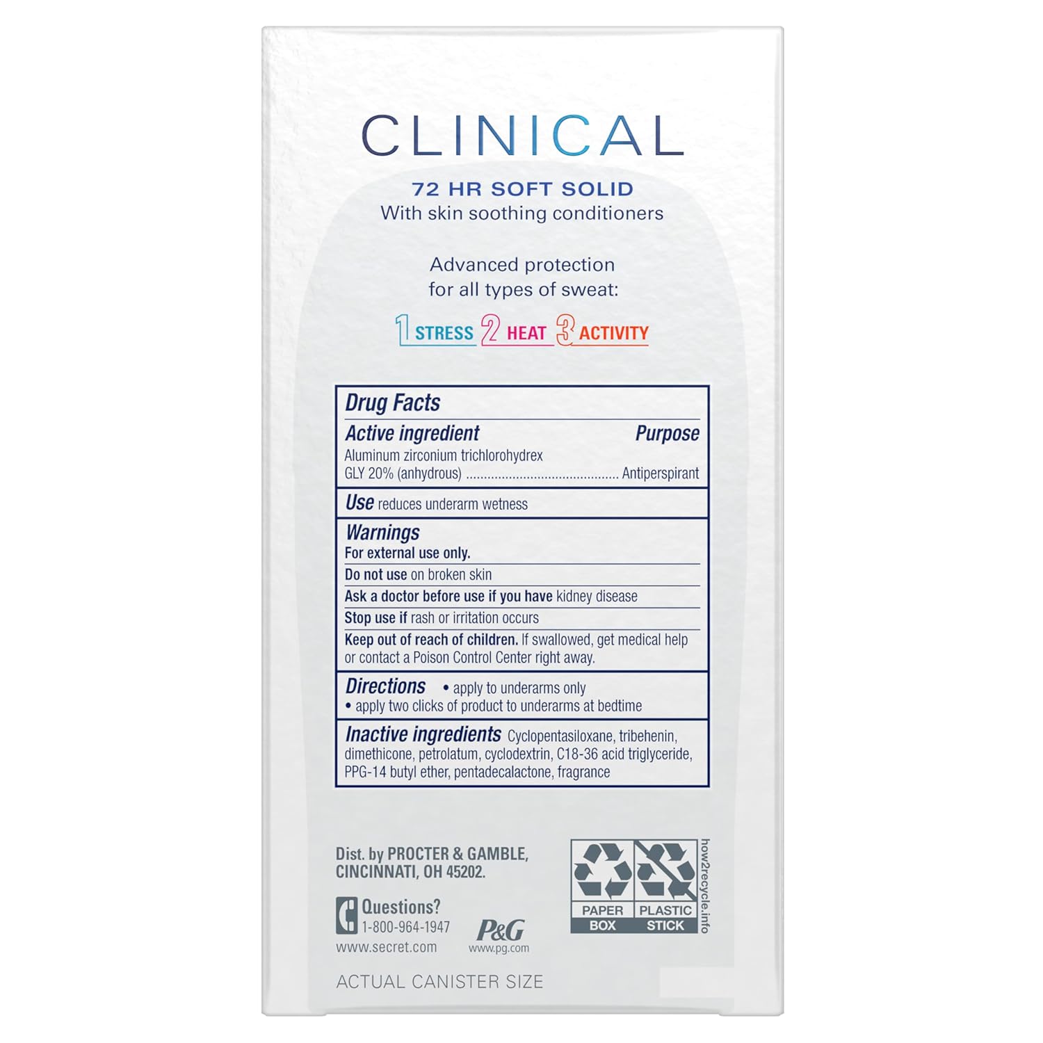 Secret Clinical Strength | Soft Solid | Unscented | 1.6 Oz