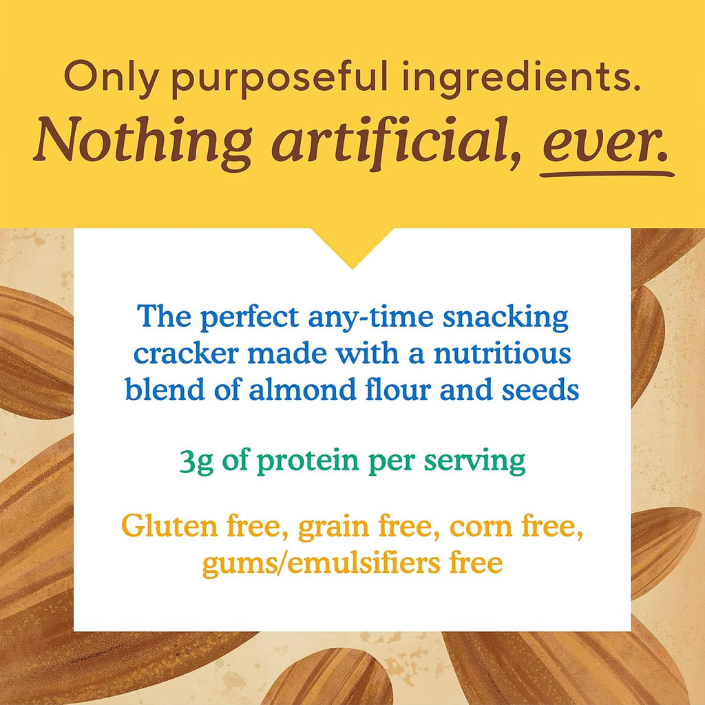 Simple Mills Almond Flour Crackers, Fine Ground Sea Salt, Gluten Free, 4.25 Oz