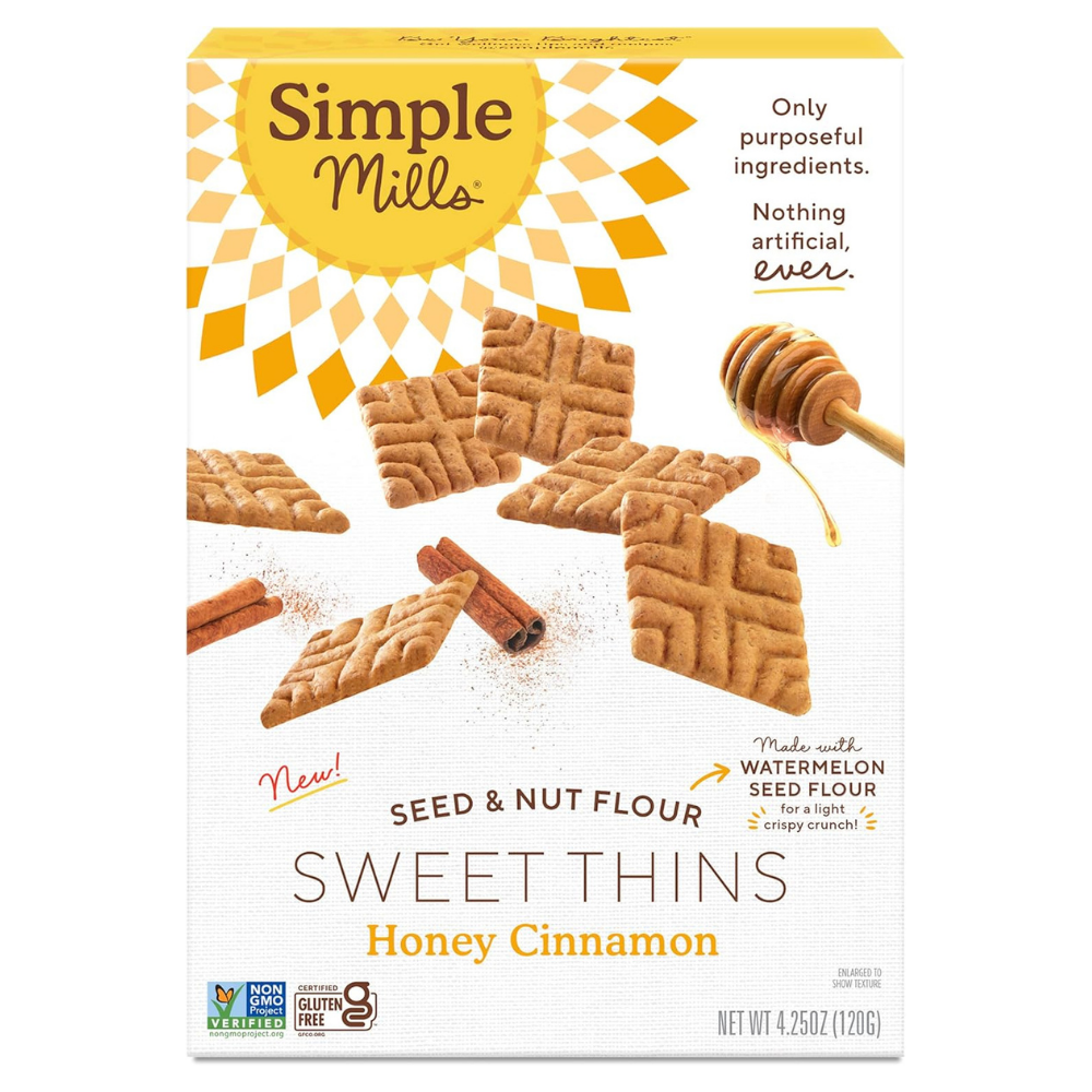 Simple Mills Sweet Thins Cookies, Seed and Nut Flour, Honey Cinnamon - 4.25 Oz
