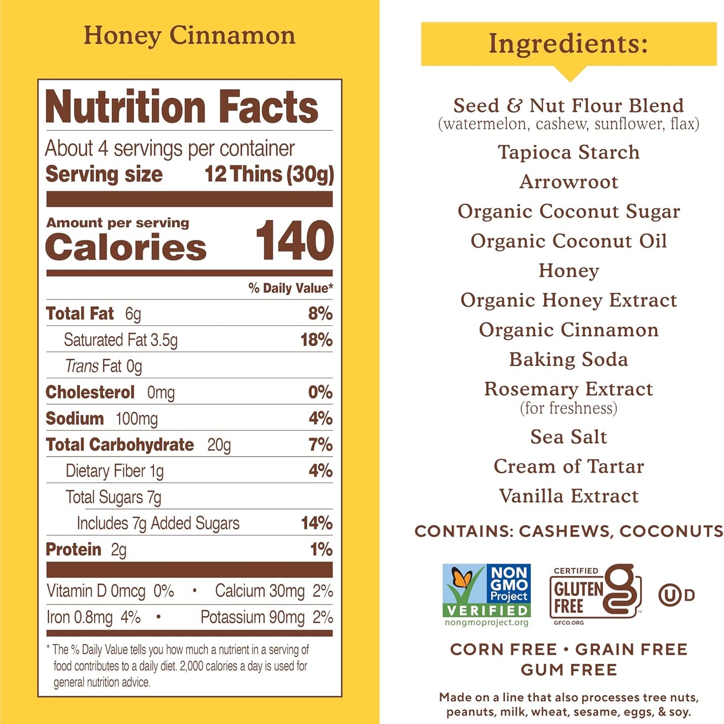 Simple Mills Sweet Thins Cookies, Seed and Nut Flour, Honey Cinnamon - 4.25 Oz