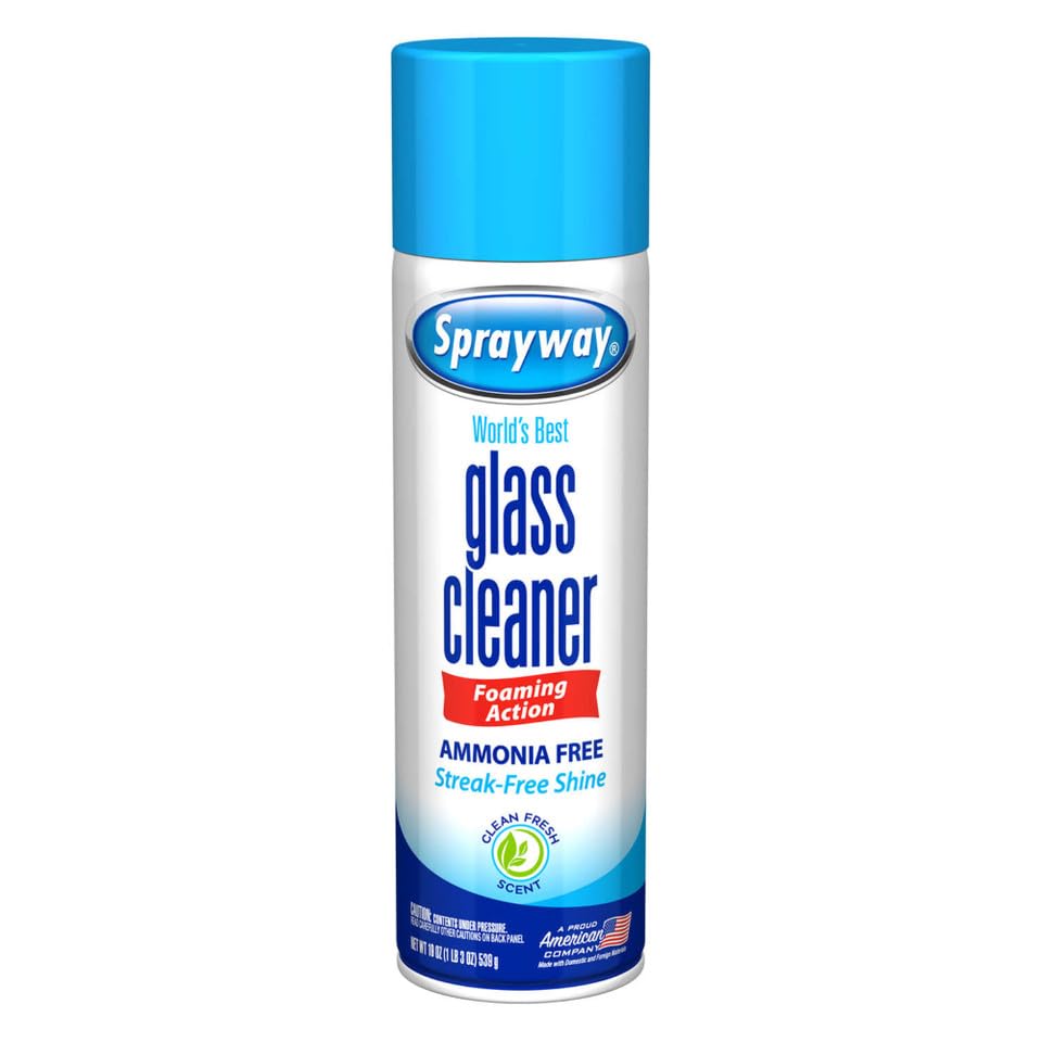 Sprayway Glass Cleaner Aerosol Spray, Ammonia Free, 19 Oz