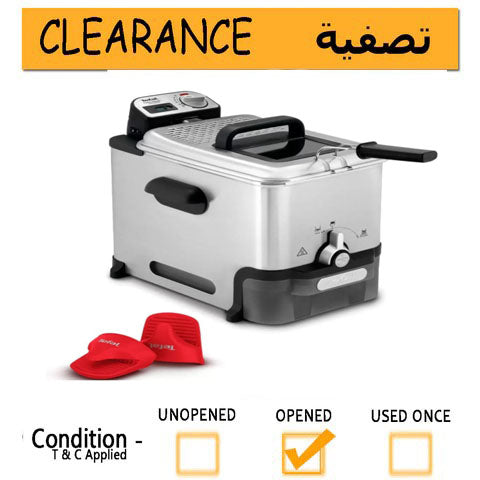 Tefal Oleoclean Pro Deep Fryer FR8058G0, 3.5L Oil Capacity & 1.2Kg Food Capacity (Grey & Black)-CLEARANCE