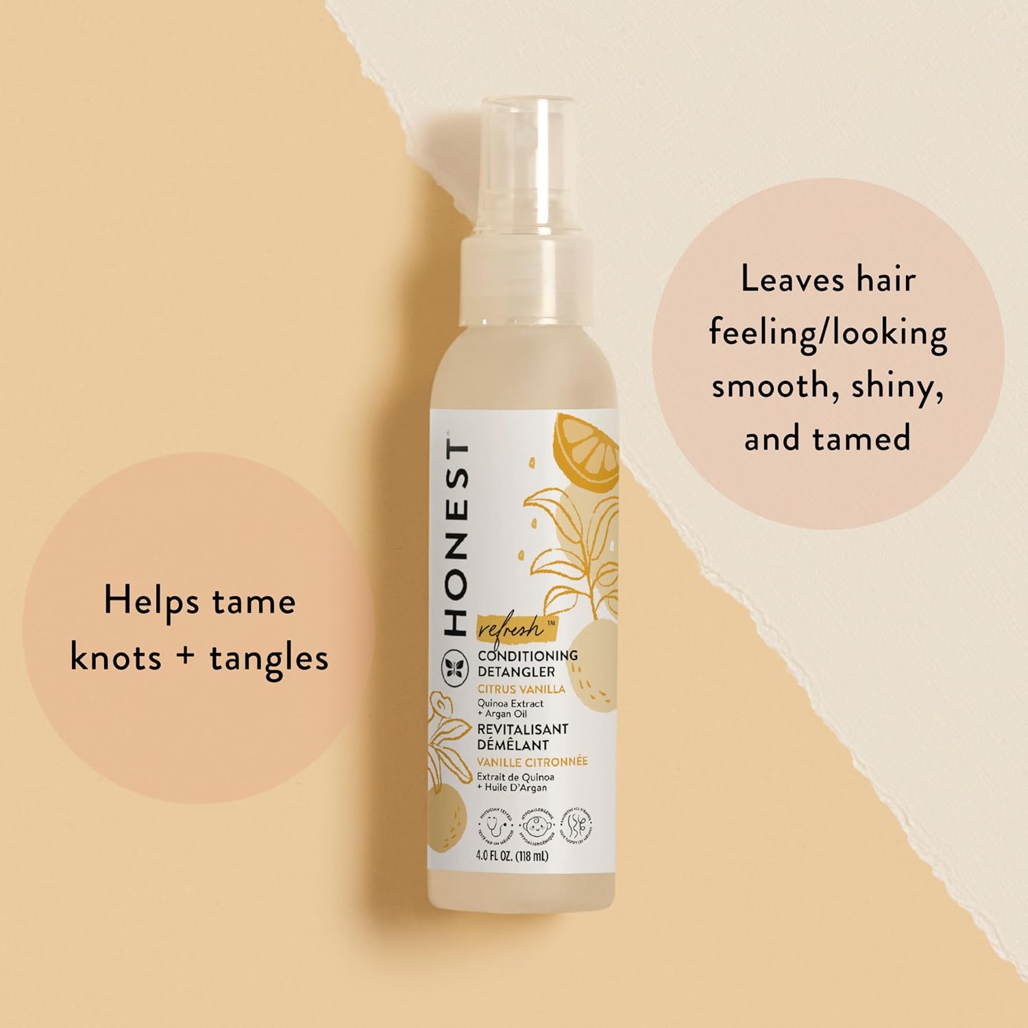 The Honest Company Conditioning Detangler Spray, Sweet Orange Vanilla, 4 Oz