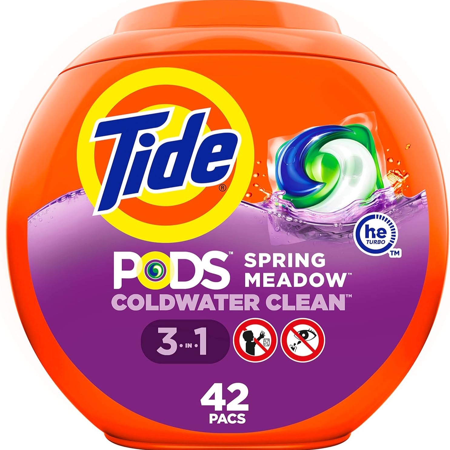 Tide Pods 3 in 1 Laundry Detergent Pacs, Spring Meadow Scent, 42 Count