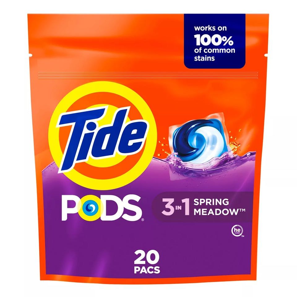 Tide Pods 3-in-1 Laundry Detergent, Spring Meadow Scent - 20 Pacs