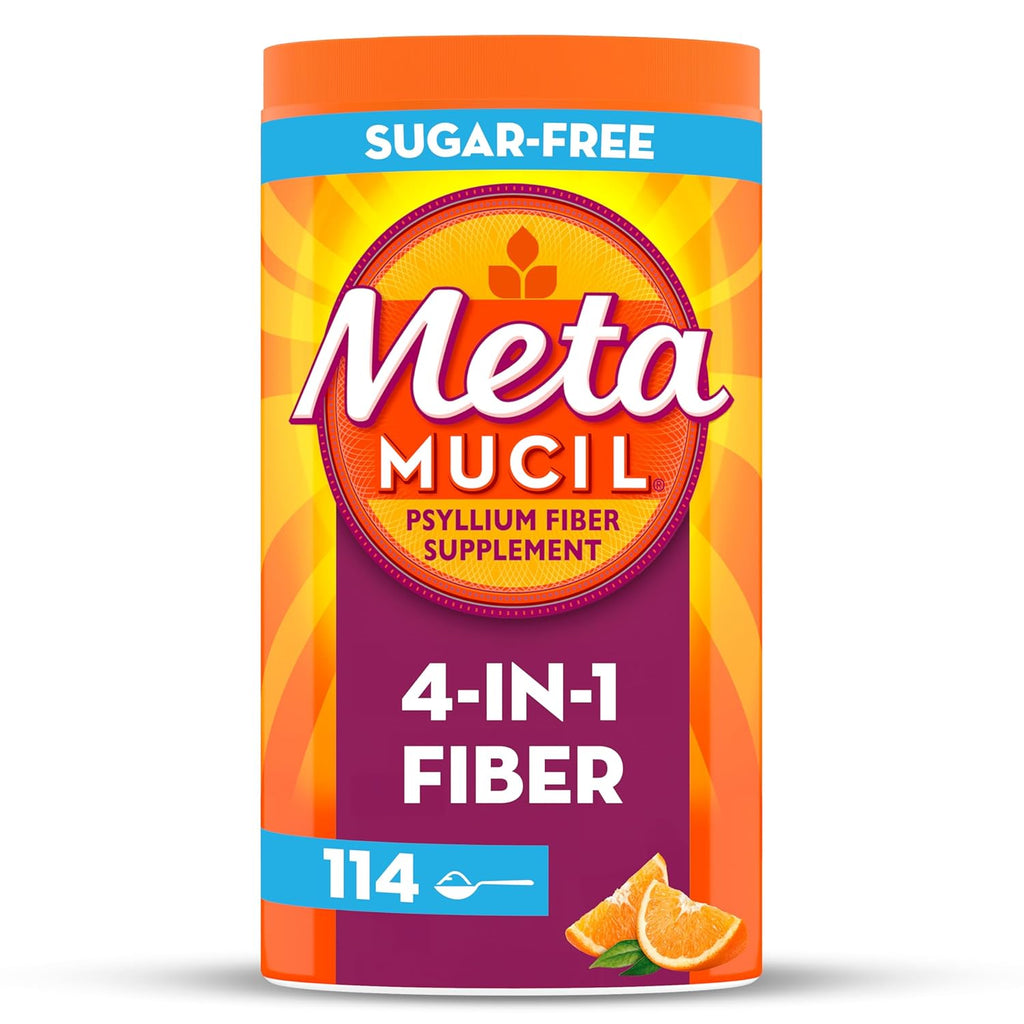 Metamucil 4-in-1 Fiber, Smooth Texture, Sugar-Free Powder, 114 Doses