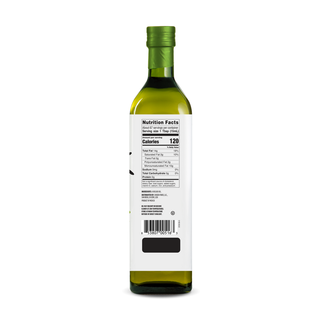 Chosen Foods 100% Avocado Cooking Oil, 1L