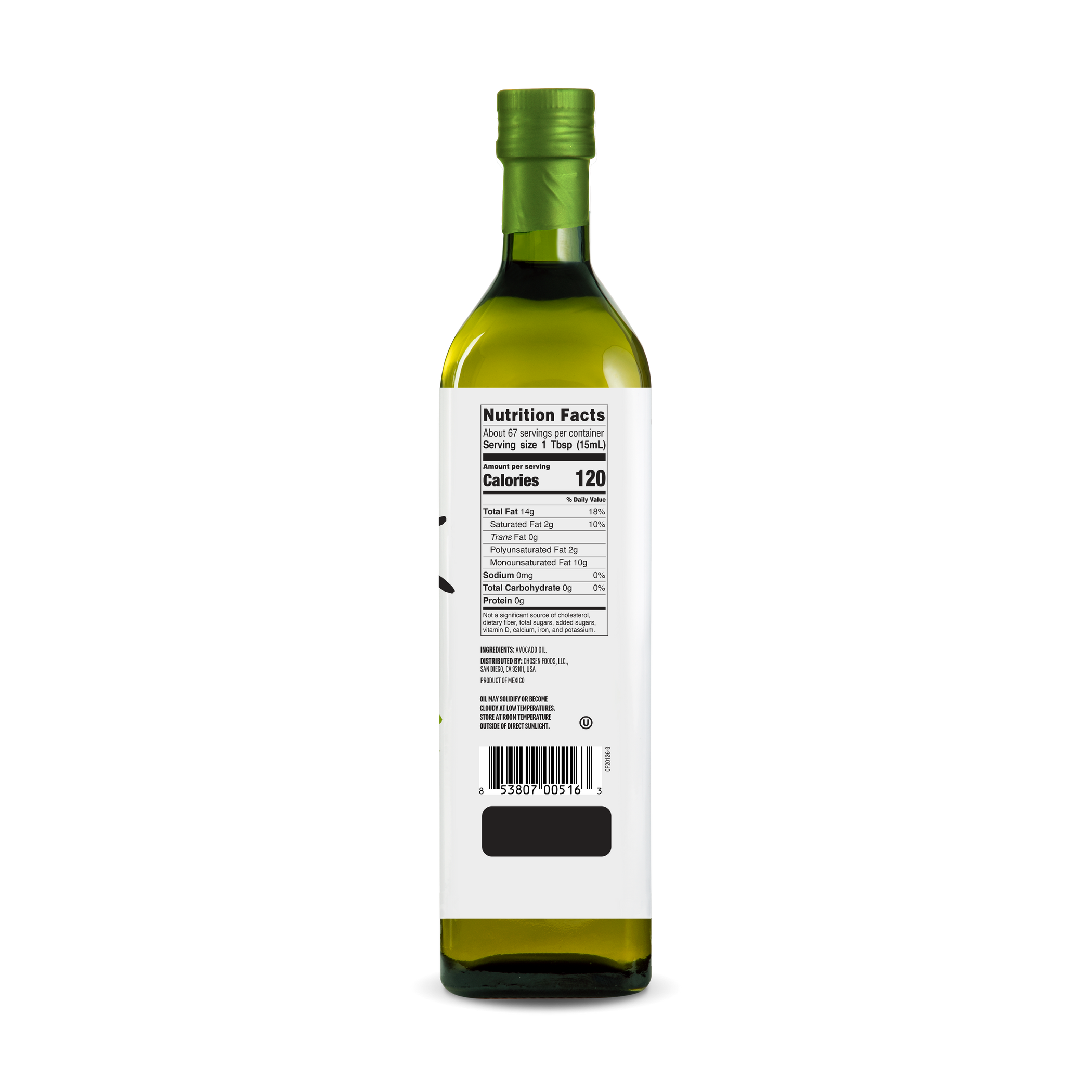 Chosen Foods 100% Avocado Cooking Oil, 1L