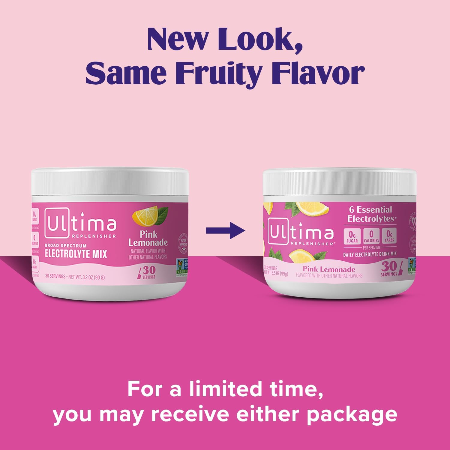 Ultima Replenisher Electrolyte Hydration Powder Mix - Pink Lemonade, 90g